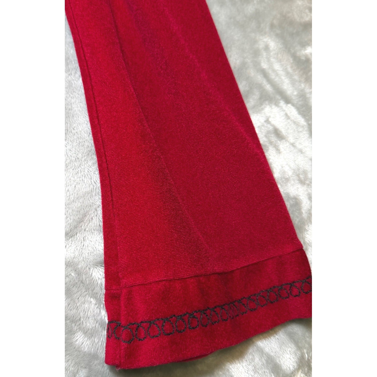 Vintage Sears At Home Wear Womens Size Medium Red Embroidered Robe House Dress
