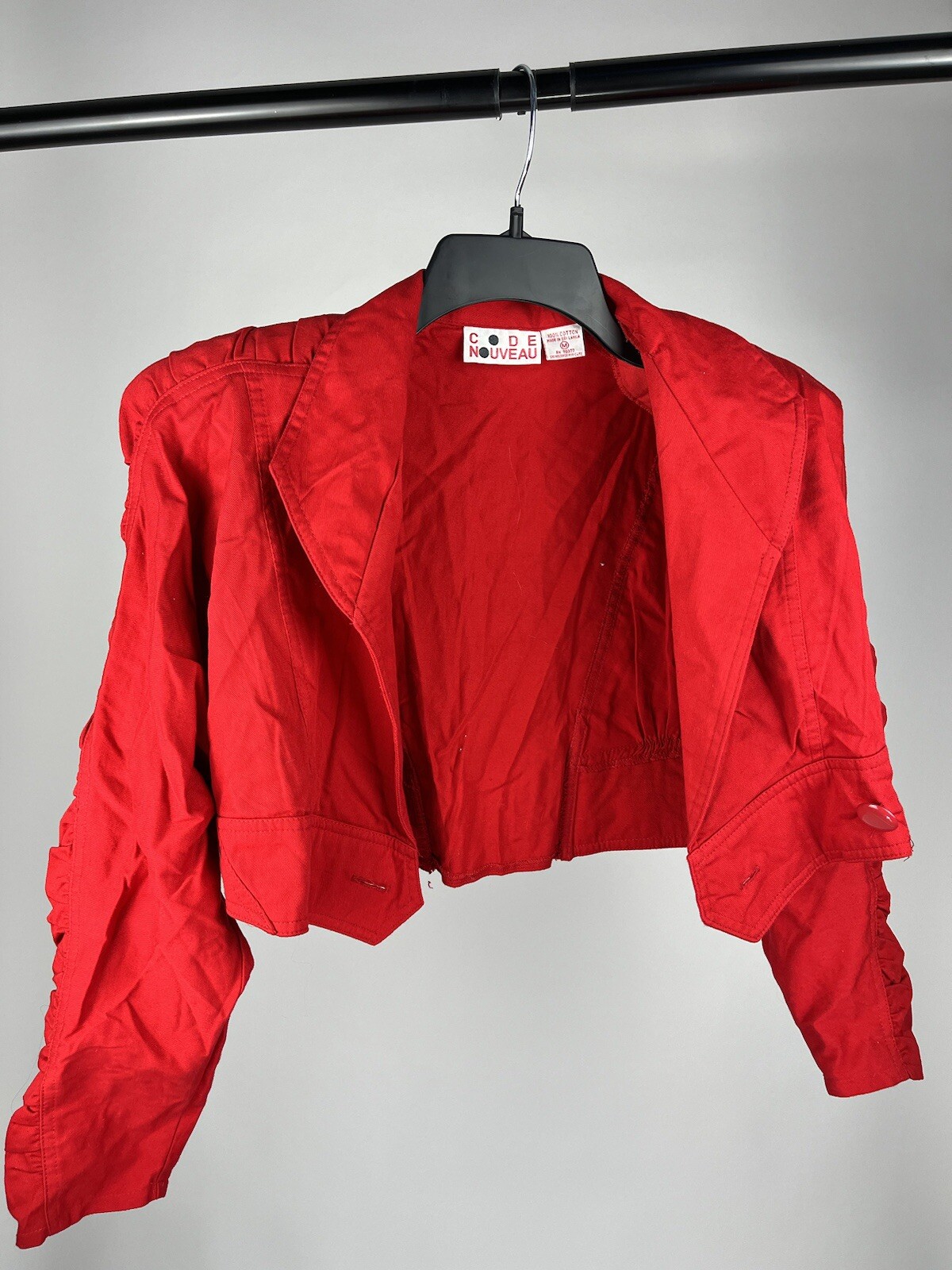 Vintage 80’s Code Nouveau Red 100% Cotton Skirt And Jacket Medium Combo