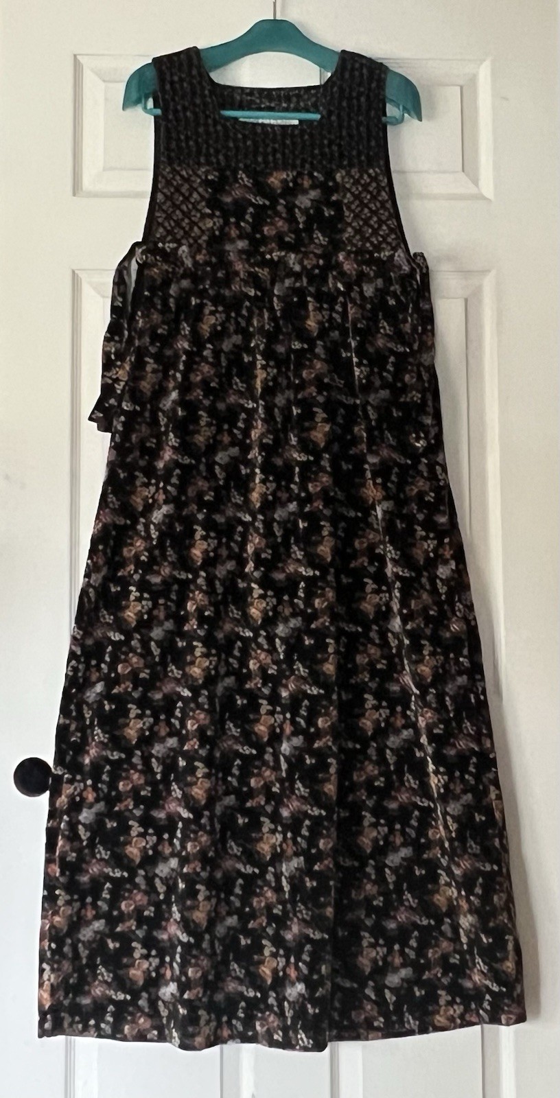 VTG Jane Schaffhausen For Bell France Sleeve Less Velvet Dress SZ: M Pre-owned