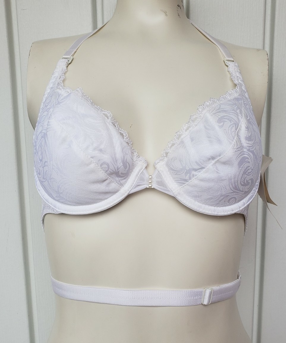 Vintage Backless by Smoothie Convertible Strap Bra Size 34B Underwired White NEW
