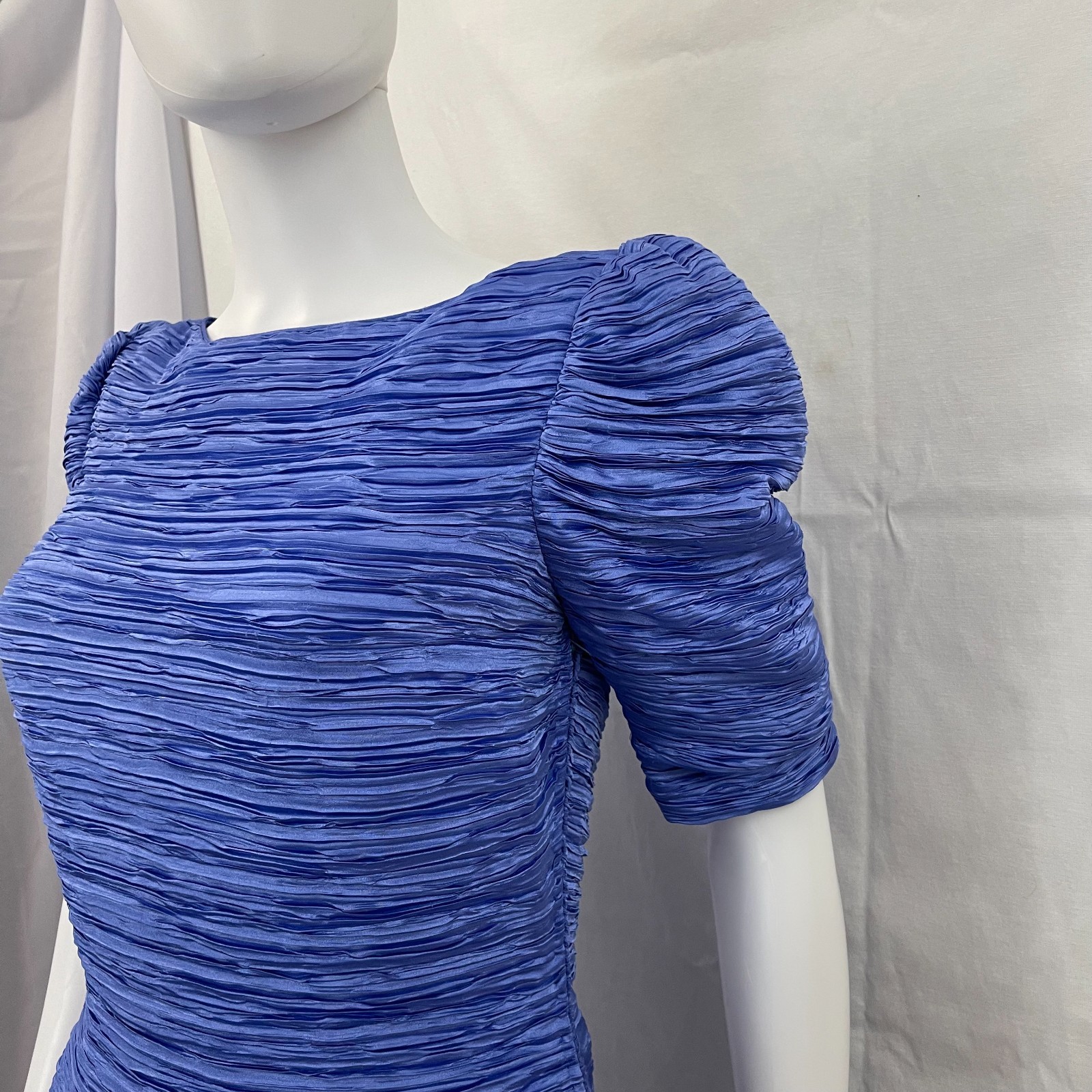 Vintage 1980s Mary McFadden Couture Pleated Cocktail Dress