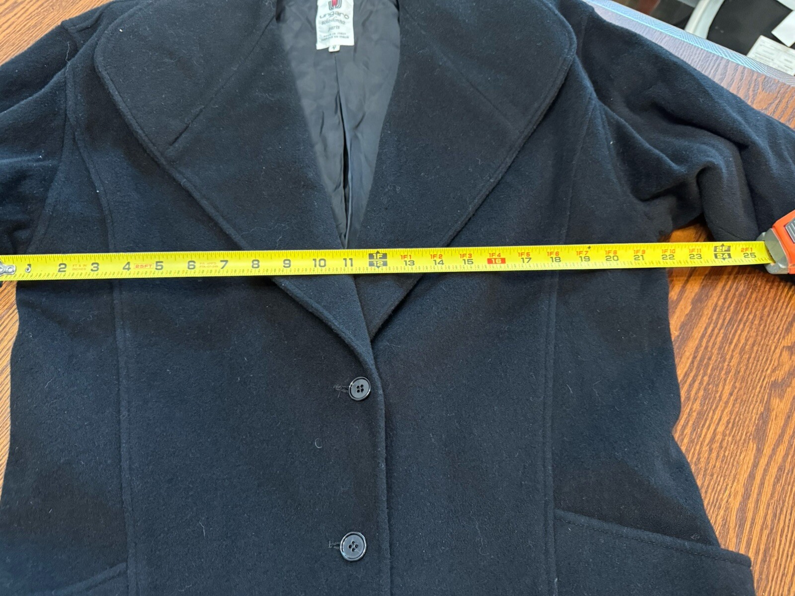 Vintage Ungaro Solo Donna Women’s Coat, Sz 42 /8 US, Black 100% Wool, Italy