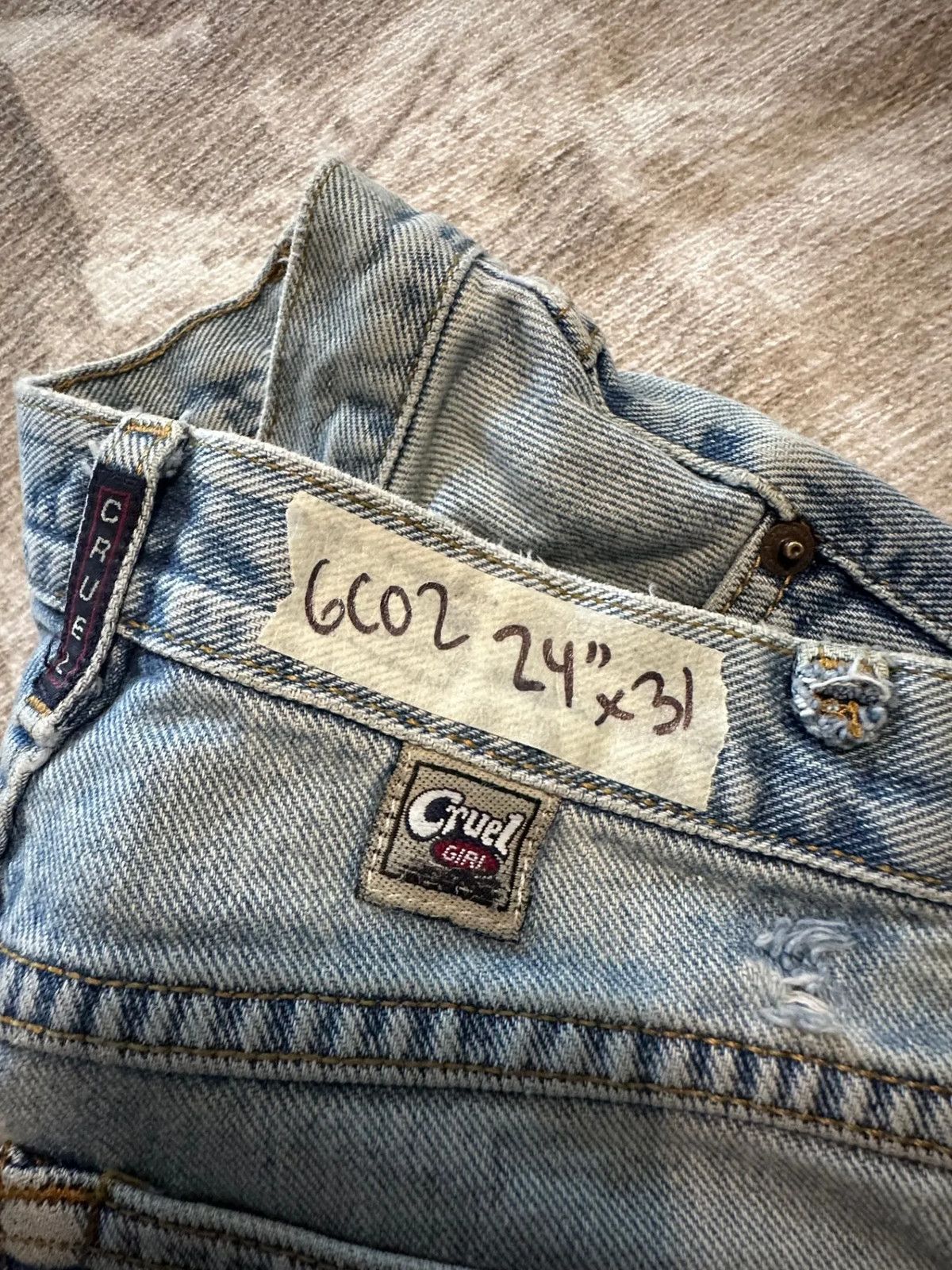 Vtg Cruel Girl Womens Relaxed Fit Jeans Size 3 24×31 High Waist Light Wash Denim