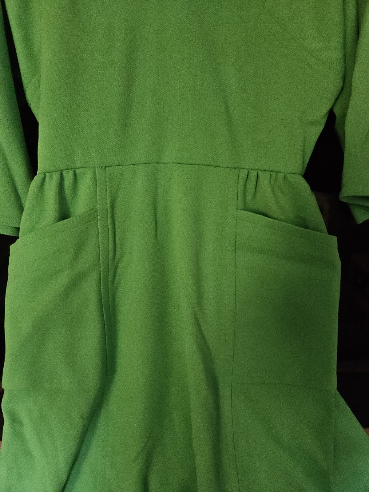 Vintage Nardis of Dallas Green Dress 3/4 Sleeve Dress 42″ SIZE Med Large