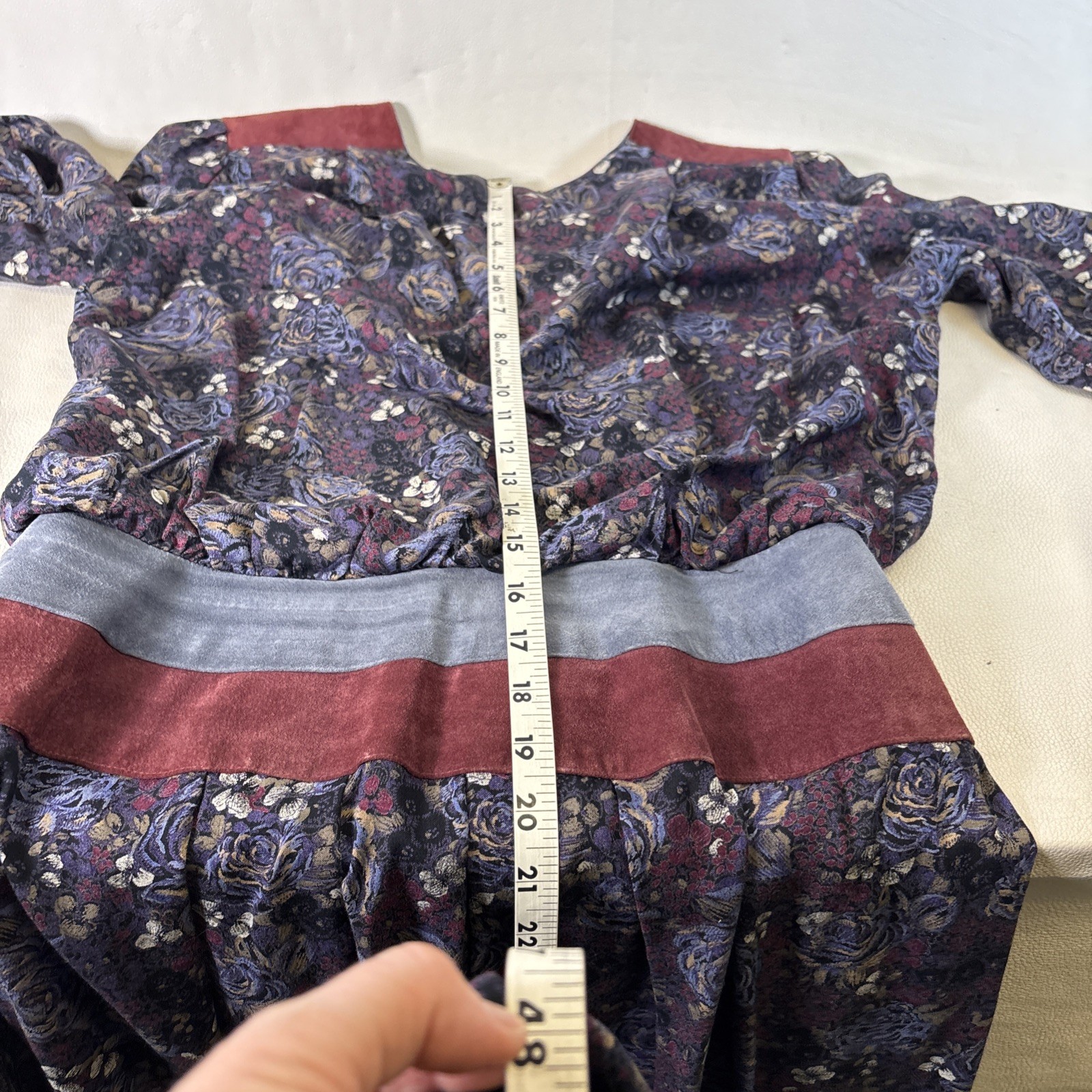 VTG 80s Secretary Dress Rayon Paisley Midi High Neck Long Sleeve Patty O’Neil