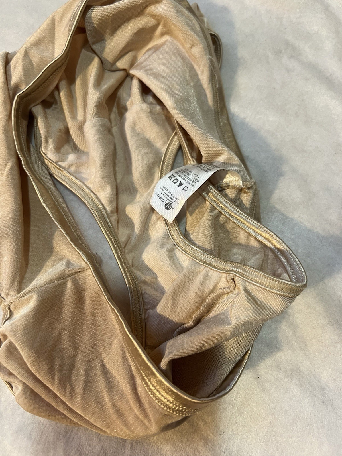 Vtg Vanity Fair High Rise Silky Nylon Satin Trim Beige Nude Panties 8XL Mexico