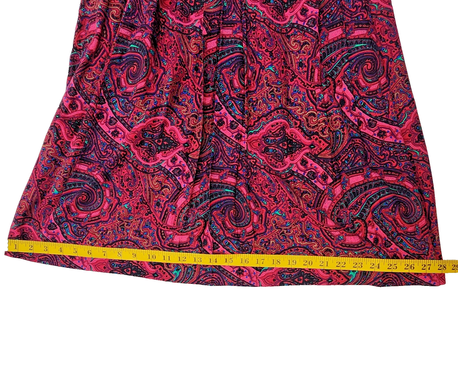 Vintage 80s Pink Paisley Two Piece Sweater Skirt Set Anthony Sicari Size 12