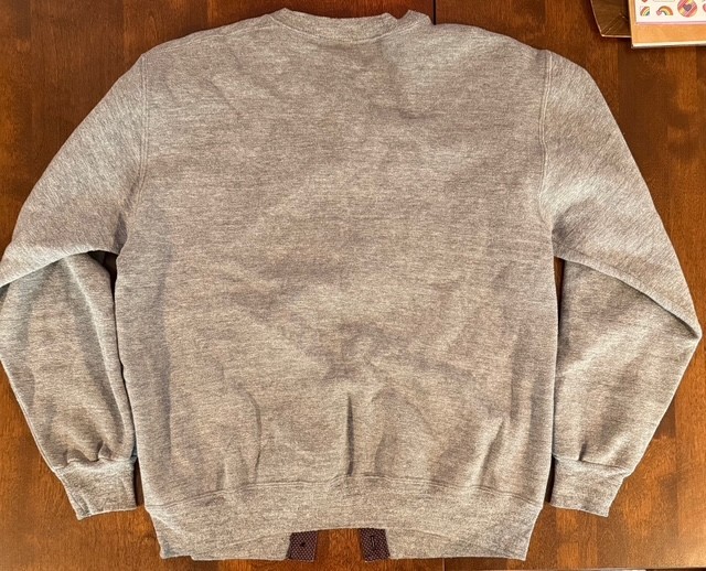 Vintage Handmade Button Down Cat Gray Sweatshirt Cottage / Granny Core Size L