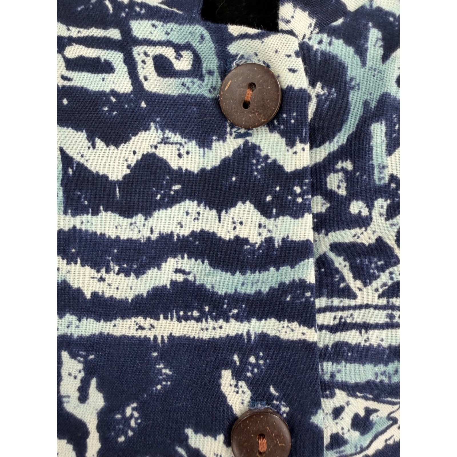 Hilo Hattie Hawaiian Original Dress Womens 10 Blue Excellent Vintage 90s Batik