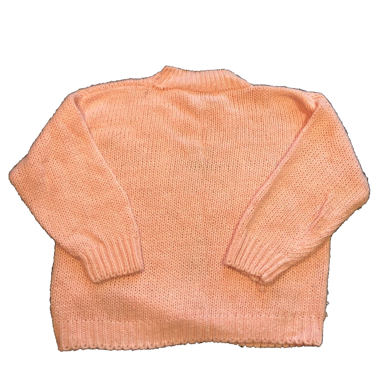 Vtg JJ Fargo Pink Pastel Sweater Sz S Hand Knitted Floral Grannycore Womens