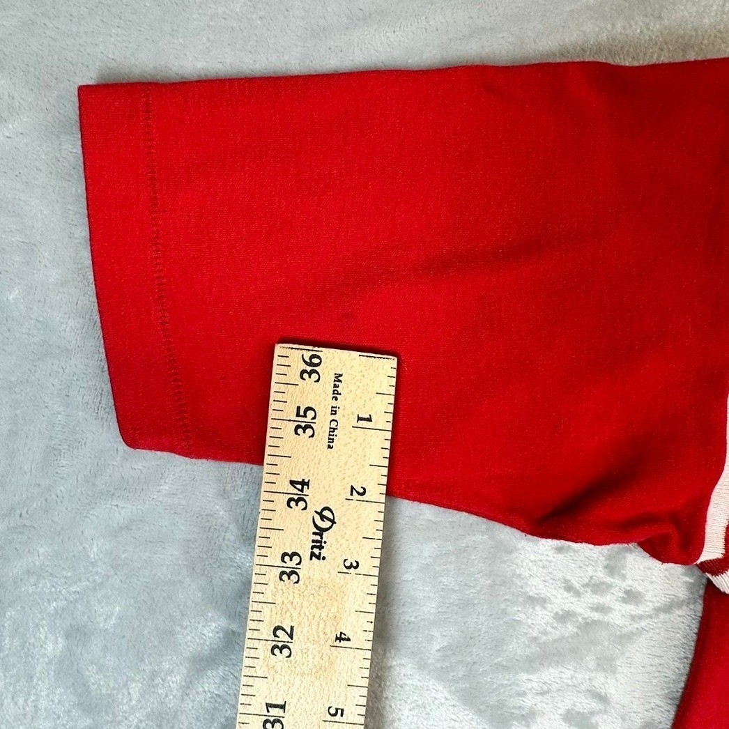 Logo 7 Jersey Womens XL Red San Francisco 49ers Vintage NFL V-Neck Stripe Sleeve