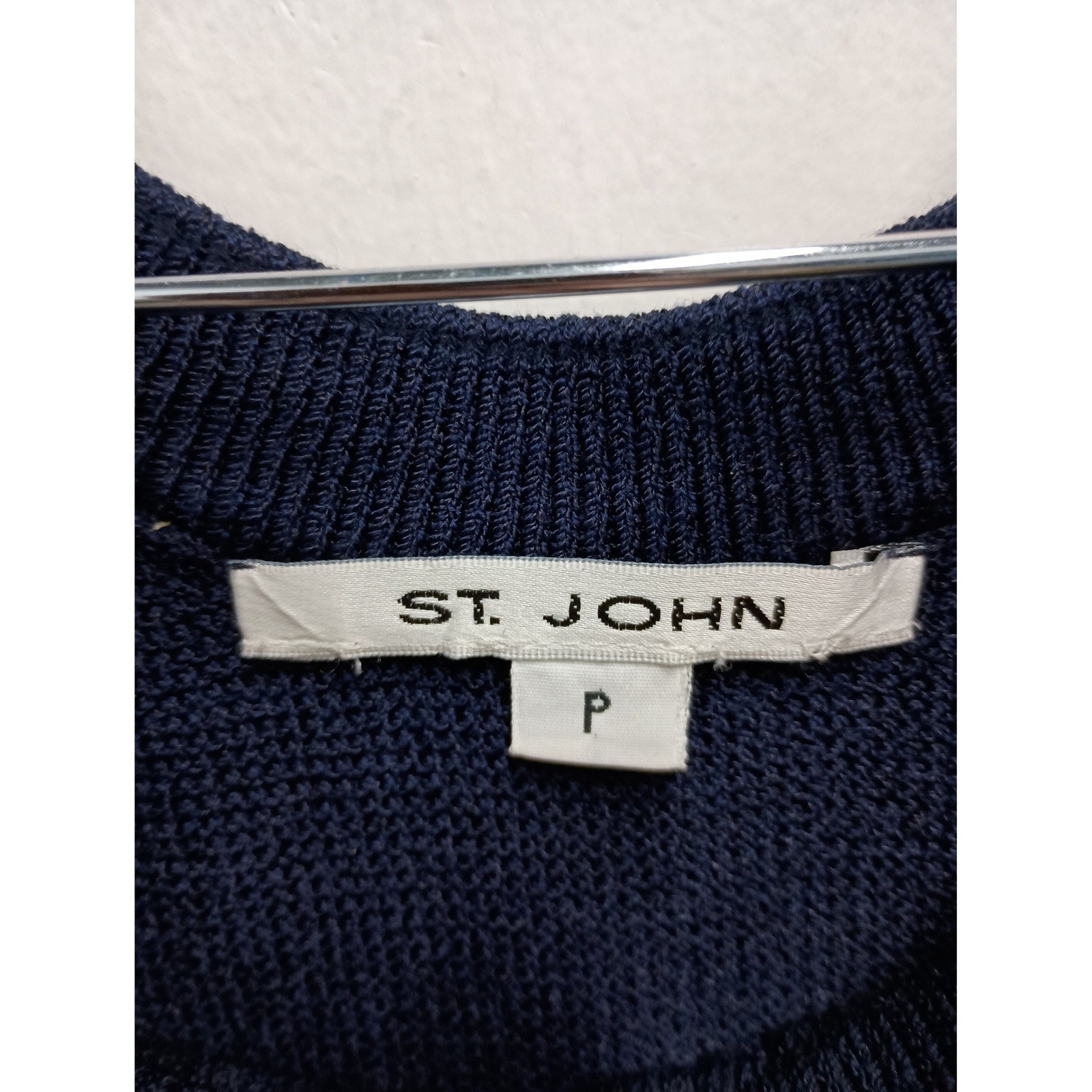 St. John Basics Knit Pant Set Womens 2 Blue Studded Sleeveless Vintage Luxury