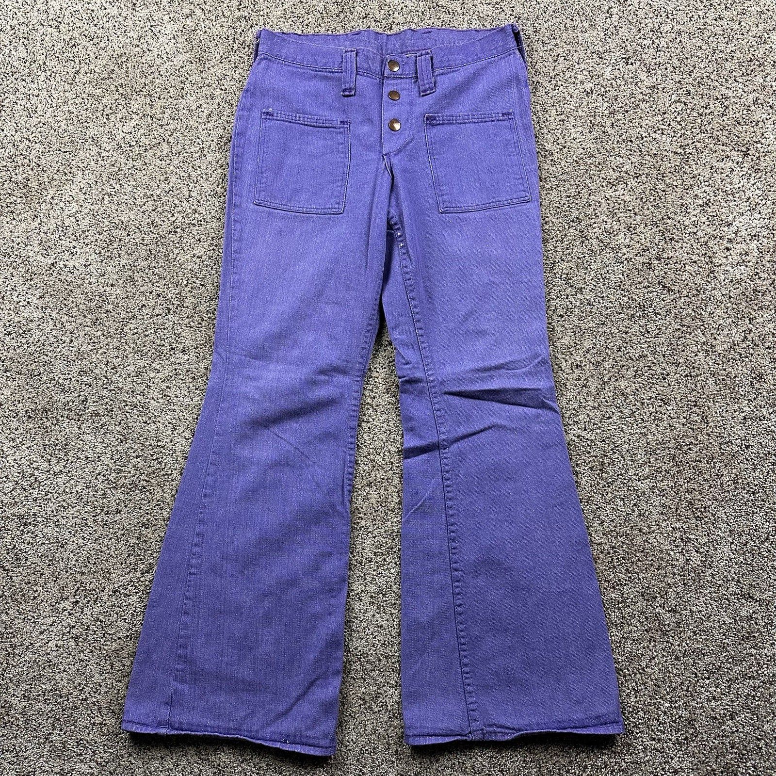 VTG 60’s-70’s Wrangler Purple Bell Bottom Flare Leg Size 11-12 USA Bare Back