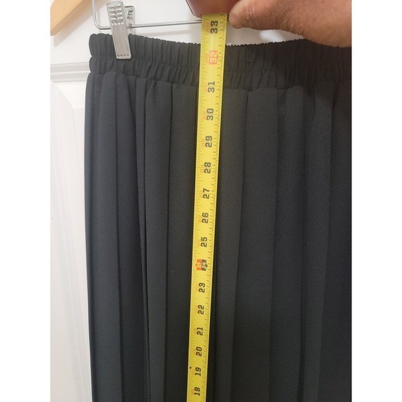 VTG Counterparts Pleated Maxi Skirt Women’s M Black Elastic Waist Casual Grunge