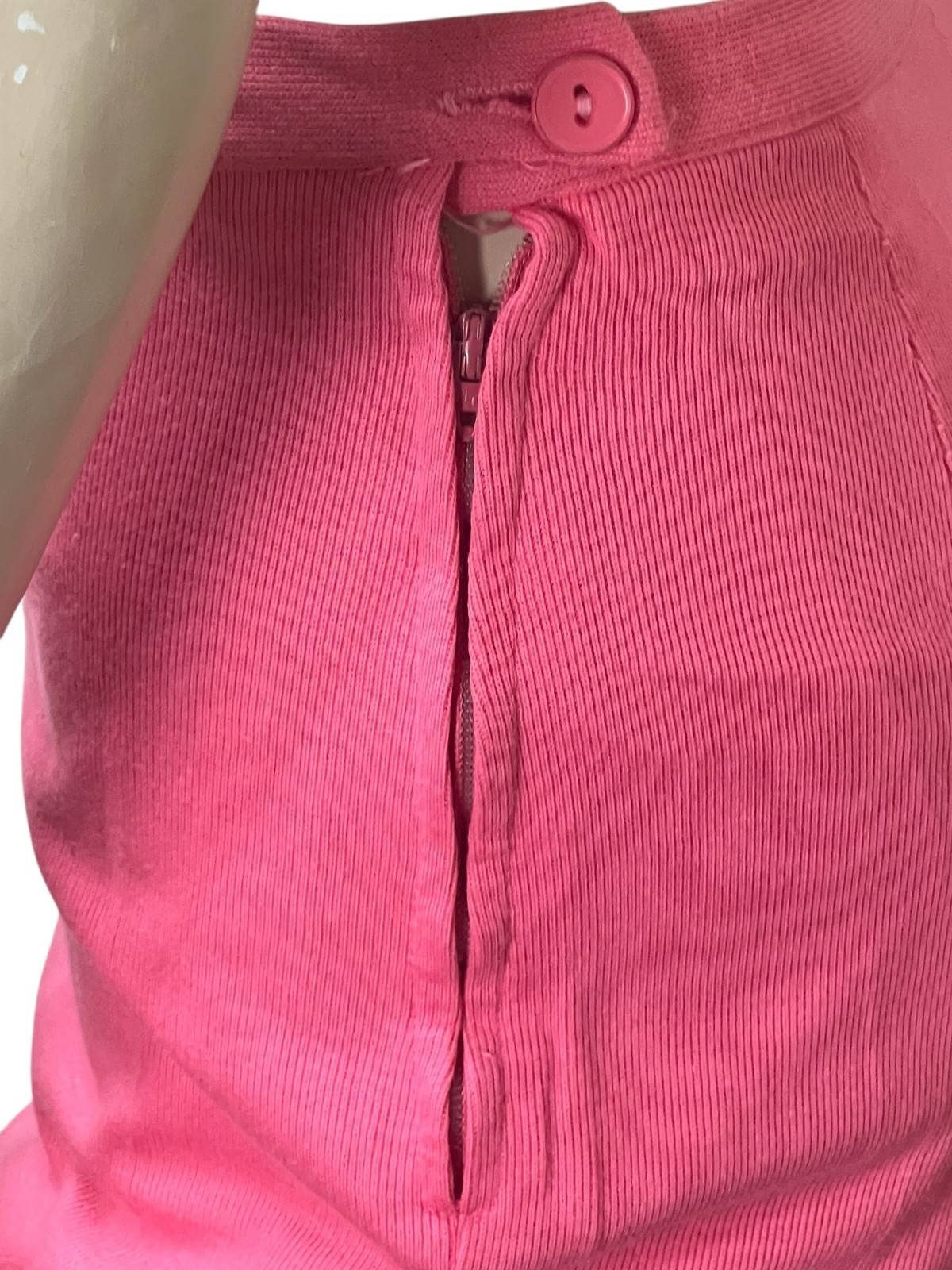 Vtg 60s 2 Pc SET Cigarette LINED Pants Blouse PINK KNIT Top XS WOMENS/L CHILDS
