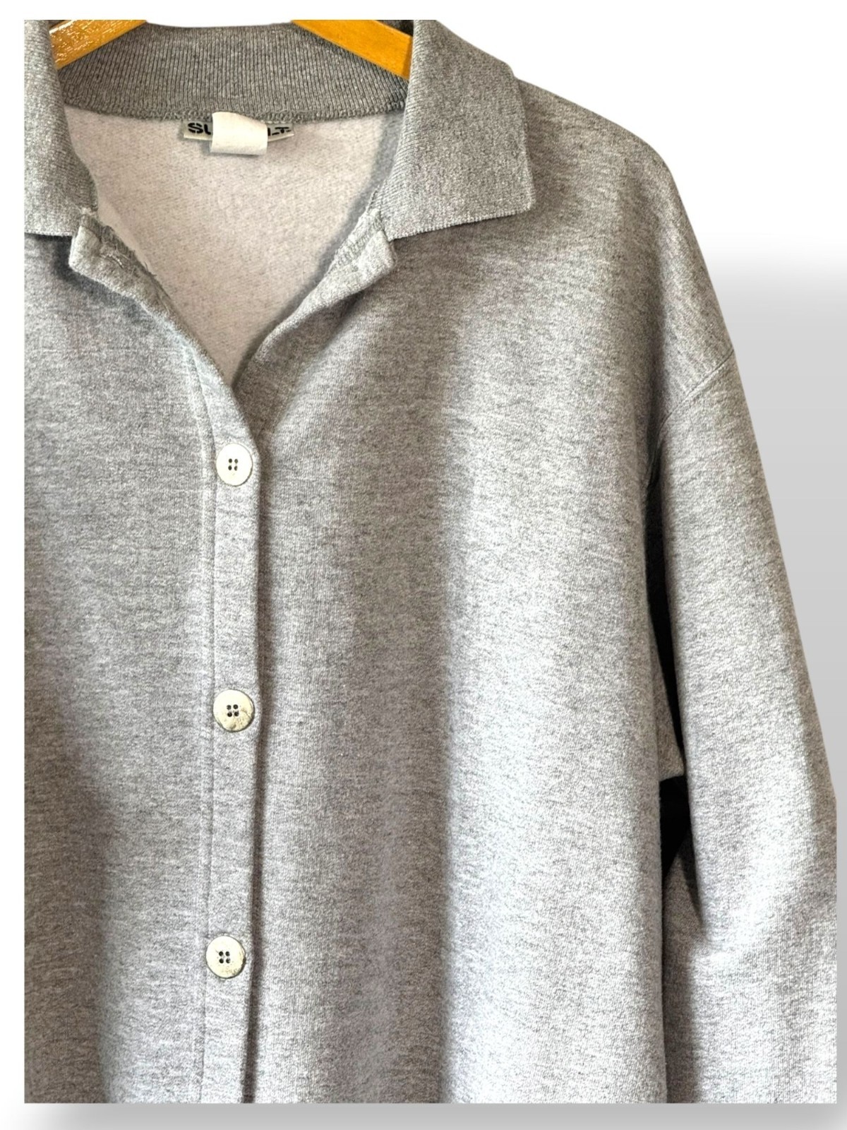 Sunbelt Heather Gray Cotton Blend Vintage Button-Up Shirt – XL