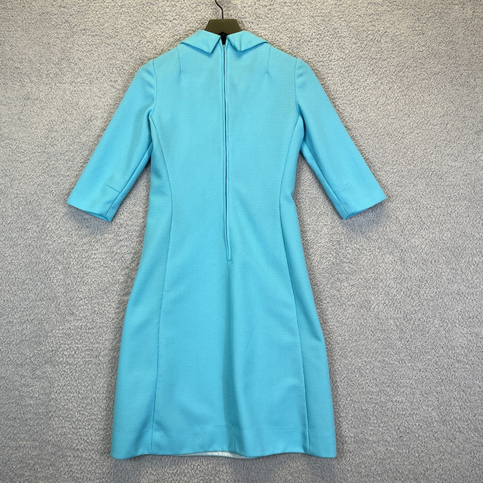 Vintage 60s 70s Stoner Square Nelly Don Mod Knit Shift Dress Talon Zip Small