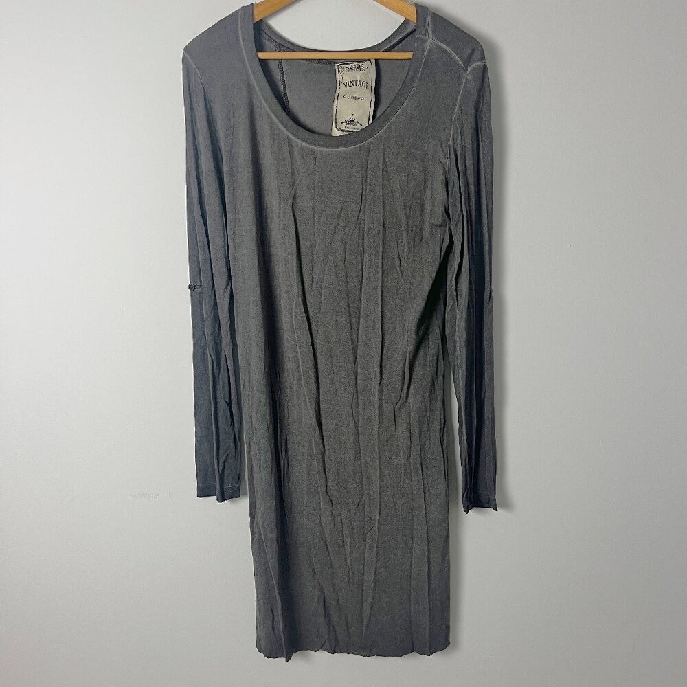 Vintage Concept Scoop Neck Dress Gray Small