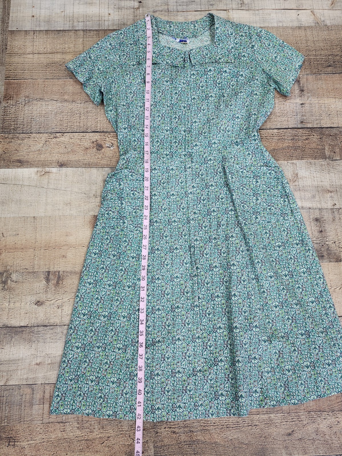Vtg 50s Florence Mid Century Floral Dress Sz 18 Excellent Condition W Pockets