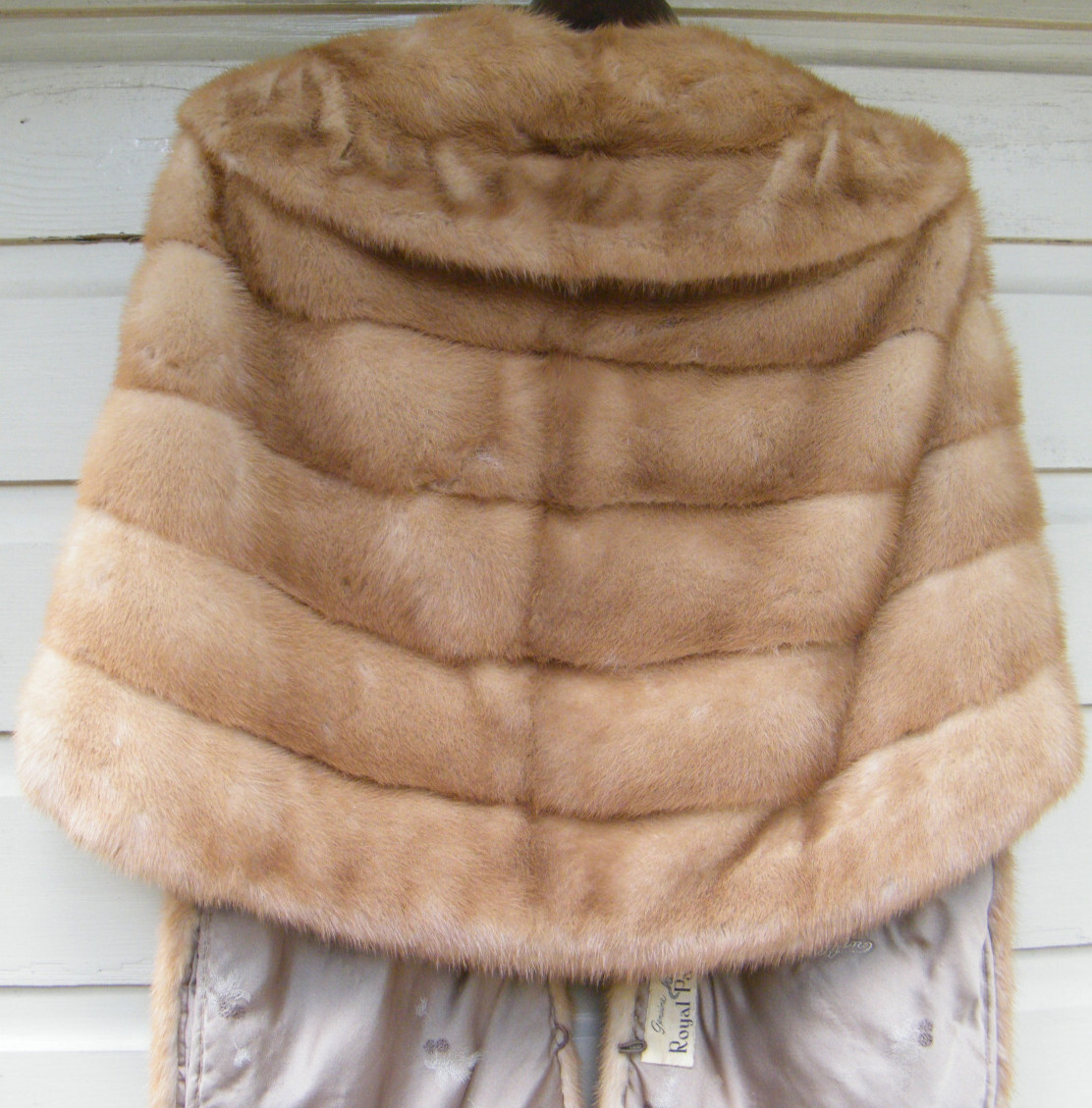 Vtg Royal Pastel Mink Fur Stole Wrap Jacket Shoulder Cape Coat Bridal Clearfield