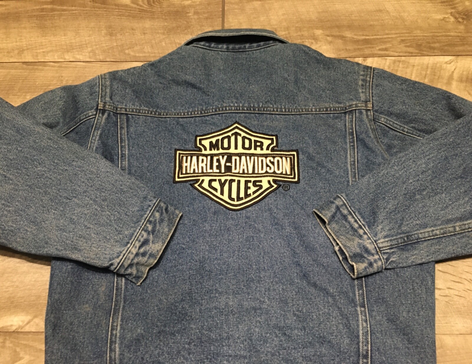 Vintage Harley-Davidson Motorcycles Denim Jean Jacket Womens Size XLarge 18 Blue