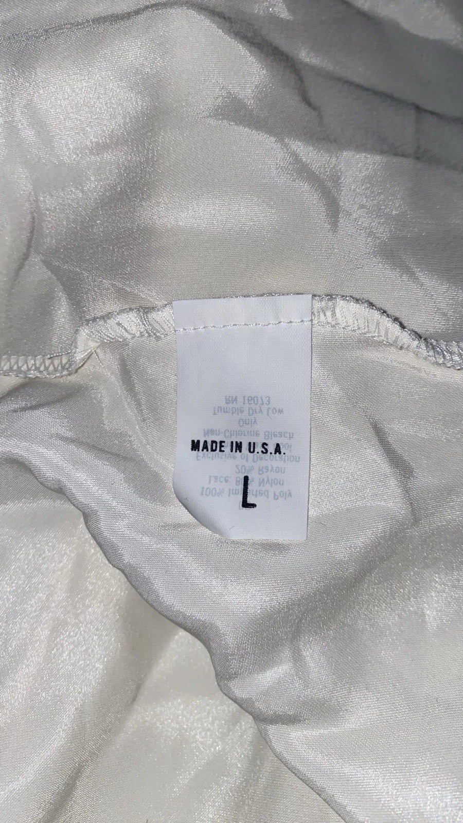 VTG Samye Newman Sz L Victorian Ivory Ruffled Teddy Satin Sheer Kawaii Lingerie