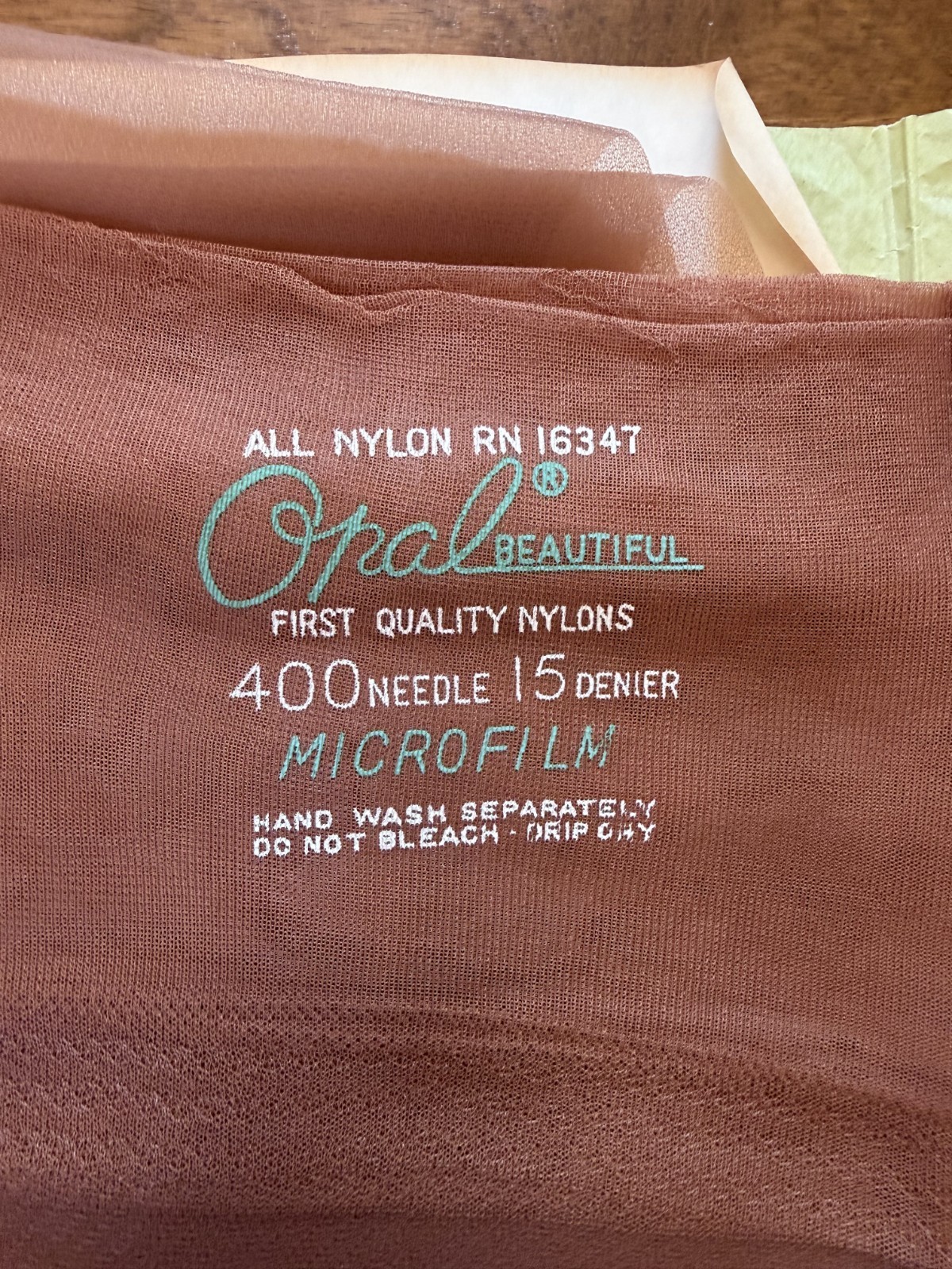 2 Pair Vintage Opal Beautiful Nylon Mesh Stockings Size 11/36 NOS