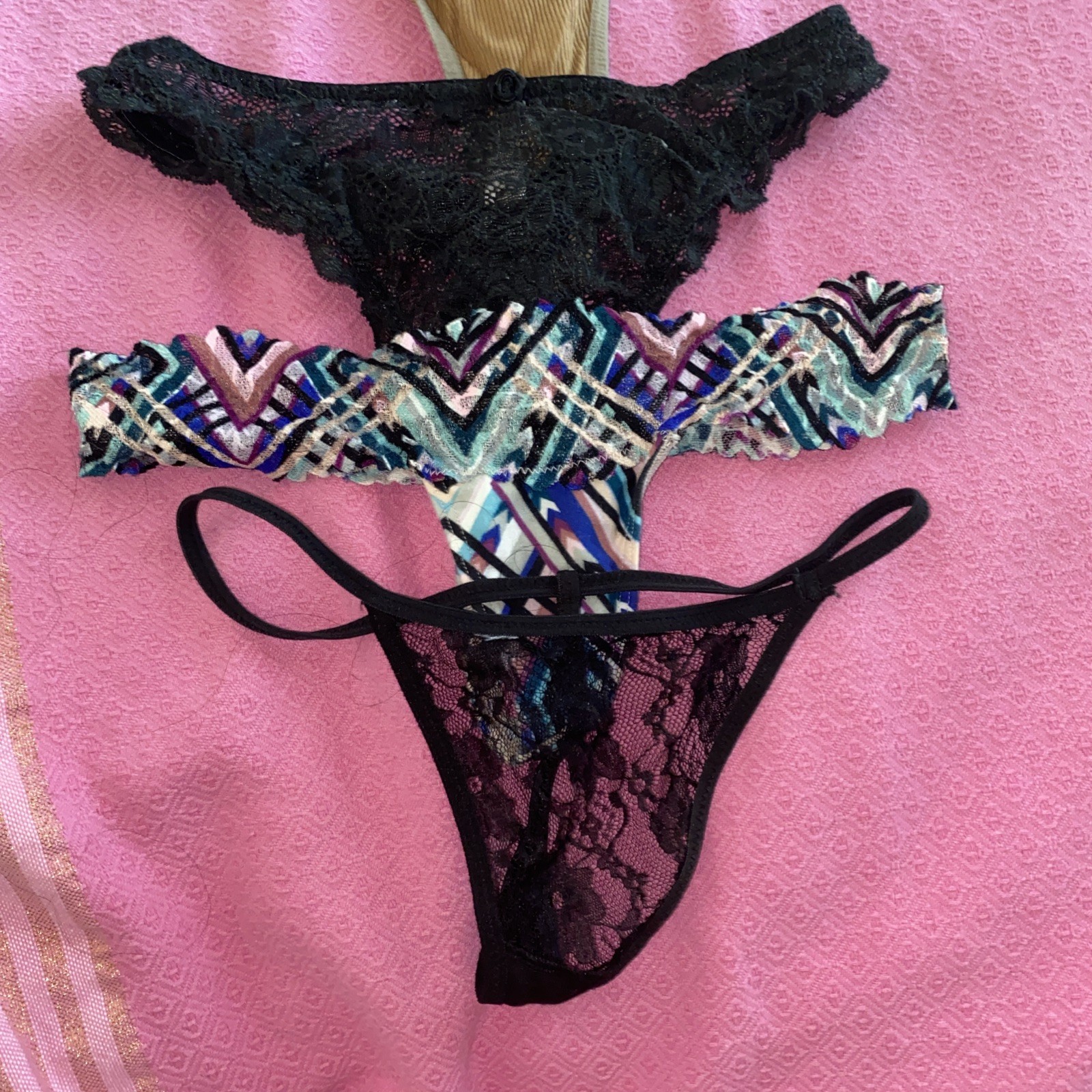 Vintage lote 11 PINk/ Victoria’S Secrets Thong/string PANTIES#5677