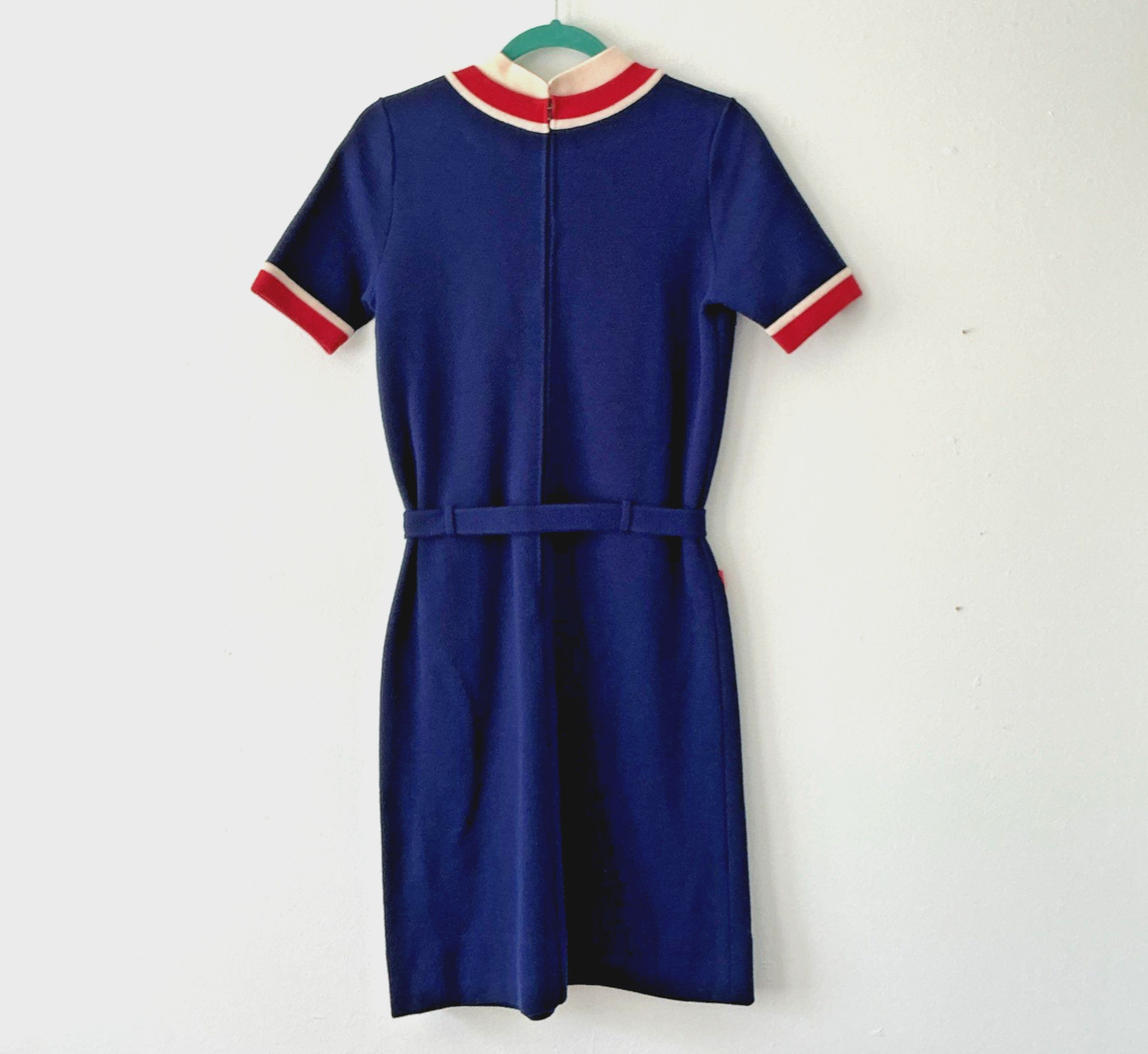 1968 Vintage Samuel Winston Mod Wool Knit Dress Italian Boutique Classic Couture