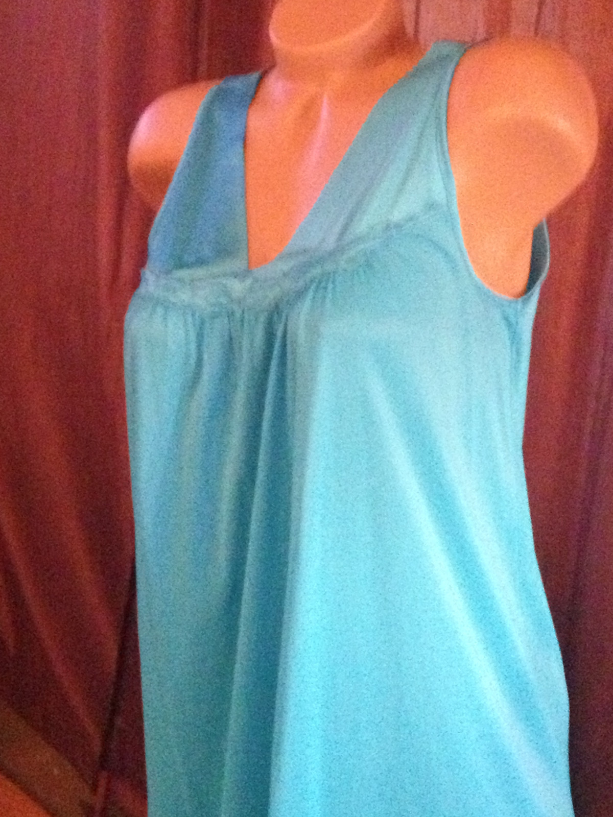 VTG VANITY FAIR ROBE & GOWN NYLON Chiffon RETRO BluePeignoir Sissy Négligée L68