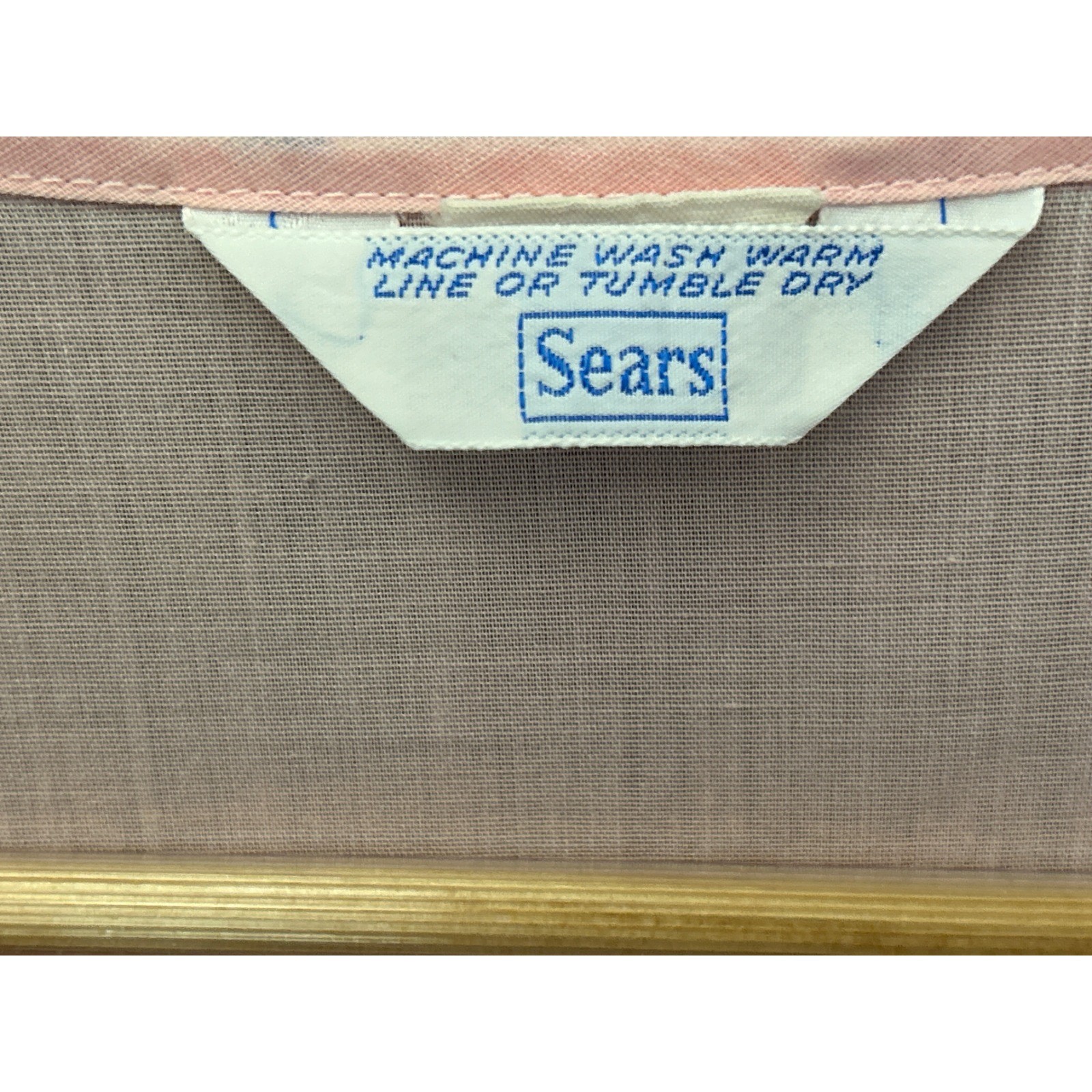 Vintage Sears House Dress Cottagecore Grannycore Pastel Smocked Pink Button Up