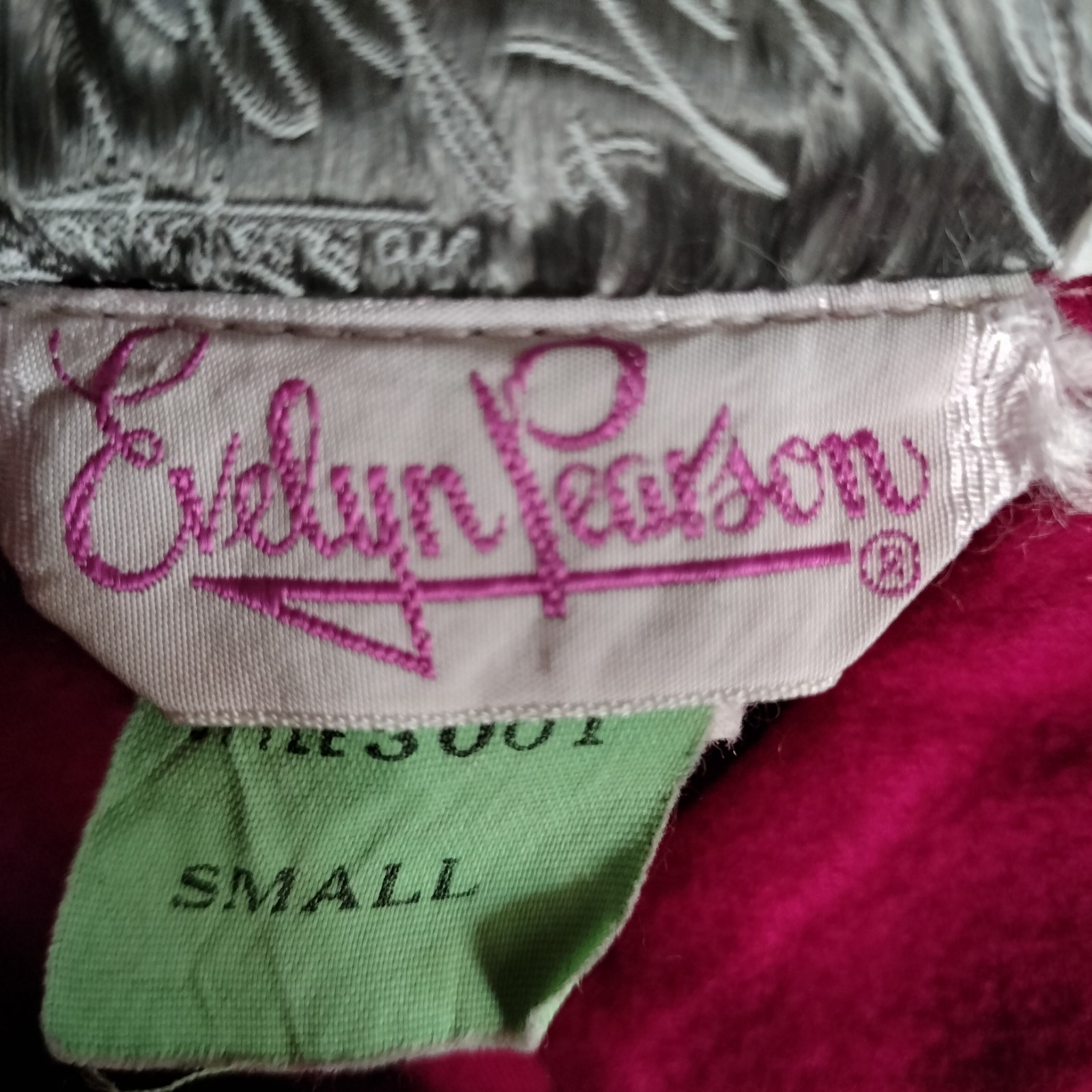 Evelyn Pearson Red Vintage Zip Floral Embroidery House Coat Robe S Golden Girls