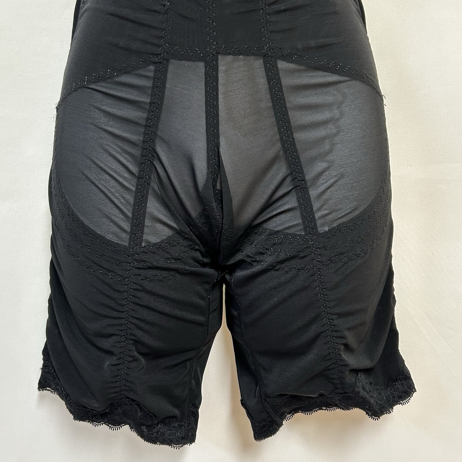 Supplim Shapewear Large Black Long Leg Crotchless Bodysuit Waist Cincher