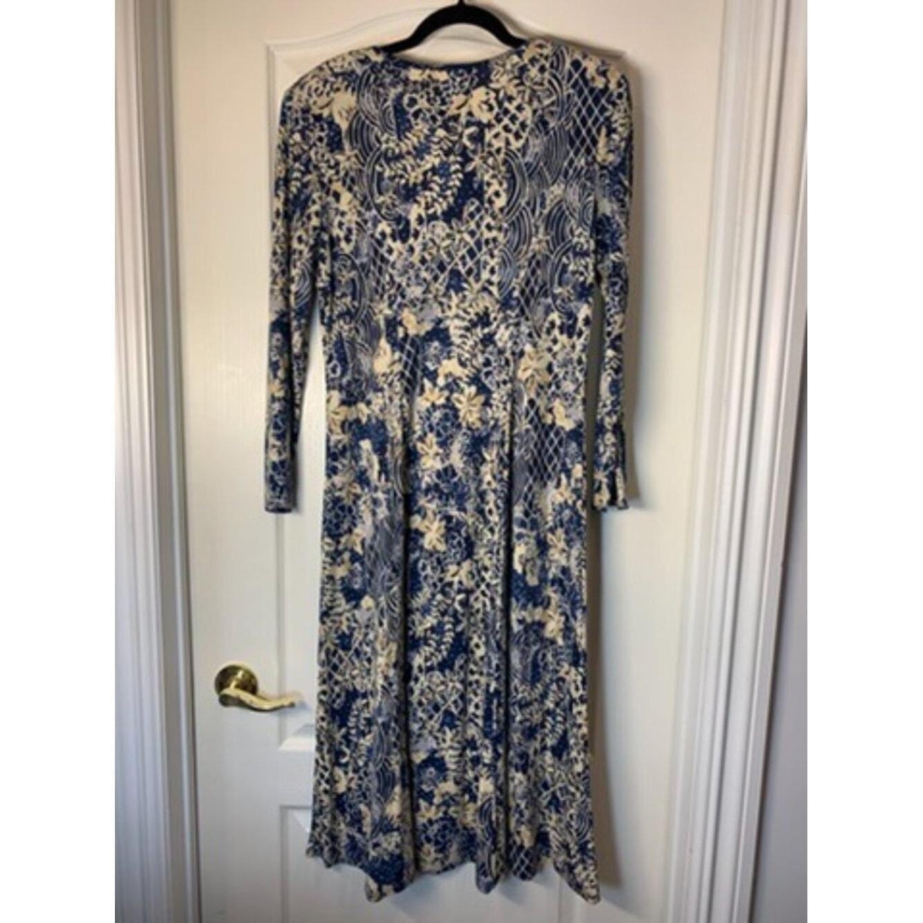 Kates for Eaton Vintage Canadian Maxi Dress Blue Floral Prairie Cottagecore M