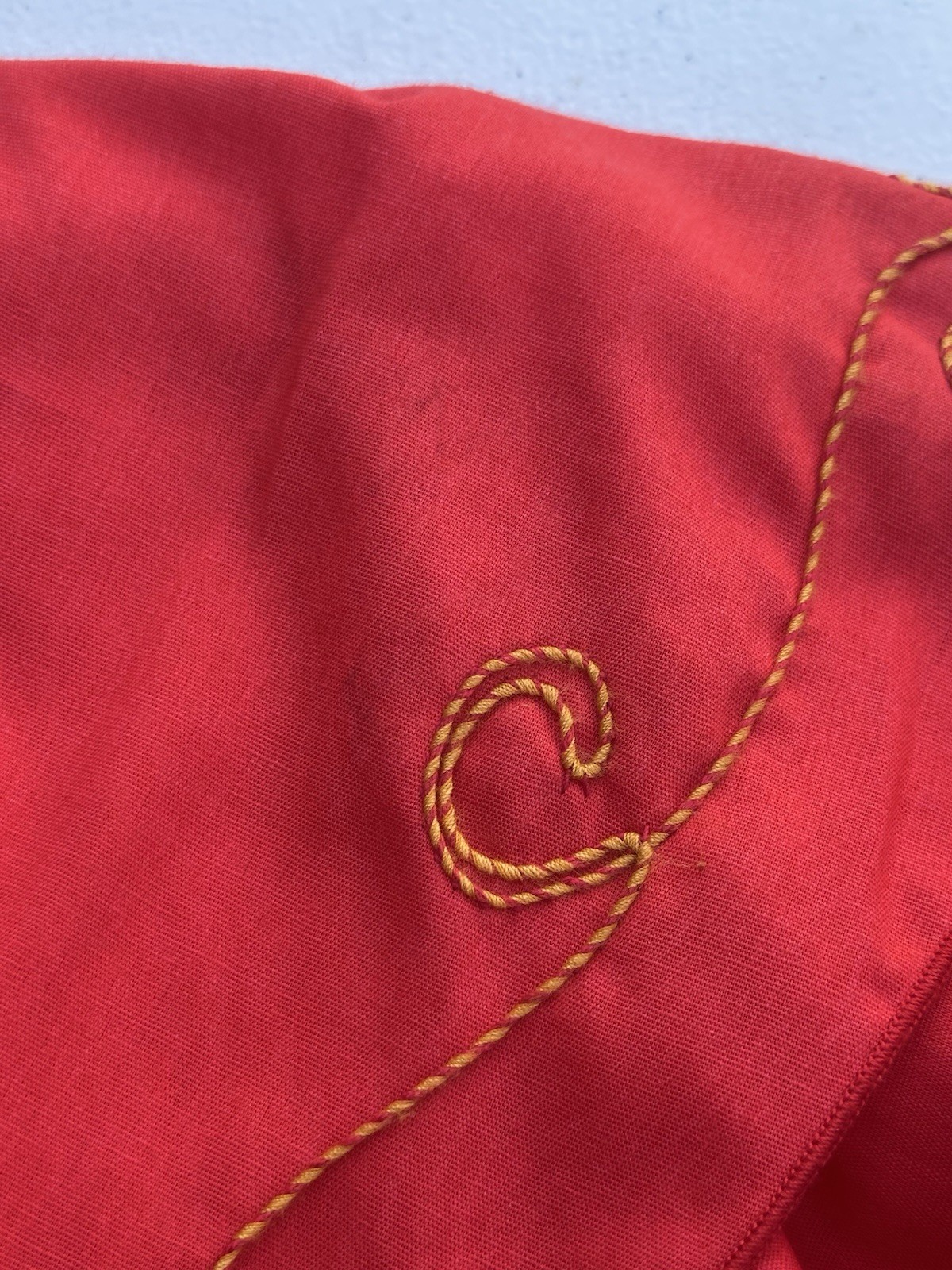 Vintage Red Satin Western Collection Shirt Gold Rope Trim Womens Size 10 NWT