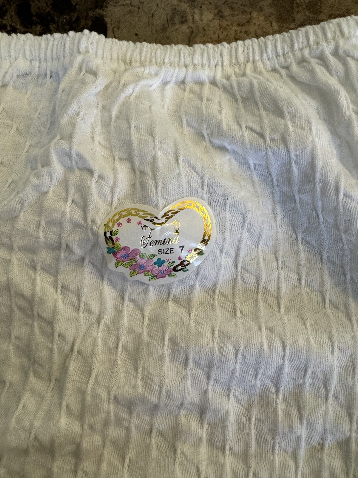 VINTAGE FEMINA COTTON / POLYESTER GRANNY PANTY! SIZE 7 NEW! WHITE