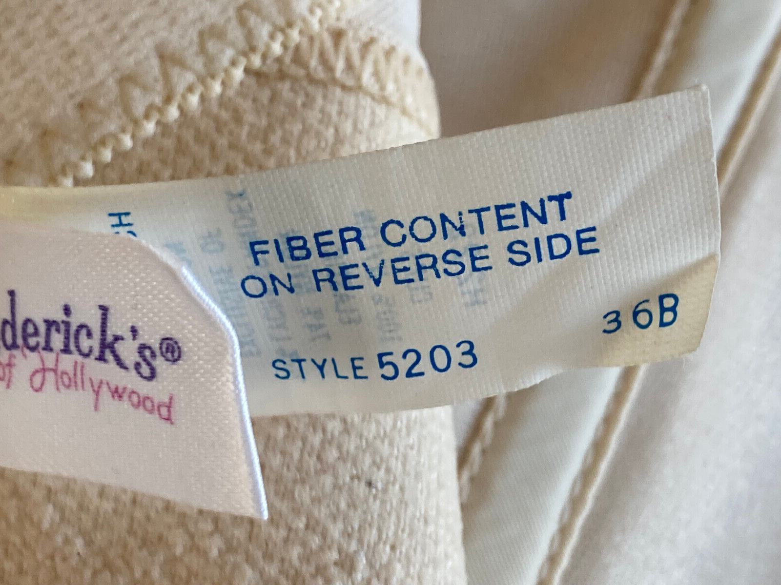 1122 FREDERICKS 36B Ivory SATIN Strapless Long Line Underwire Bra #5203 VINTAGE