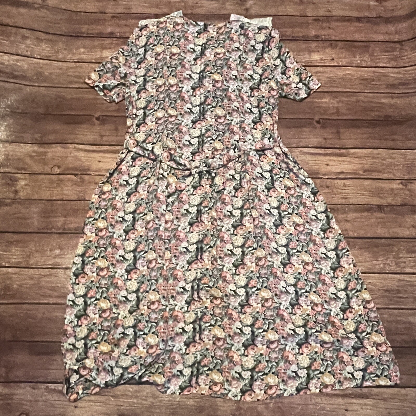 Vintage 90s Lisa Petites Floral Dress Size 6 Lace