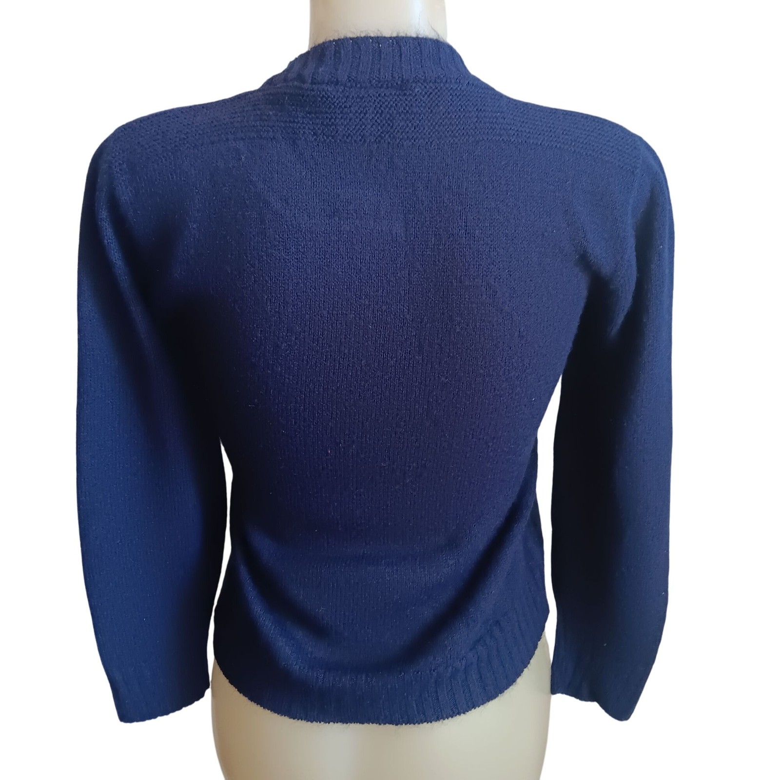 Crewneck Sweater Small Vintage 1970’s Buttery Blue KLM Embroidered Logo