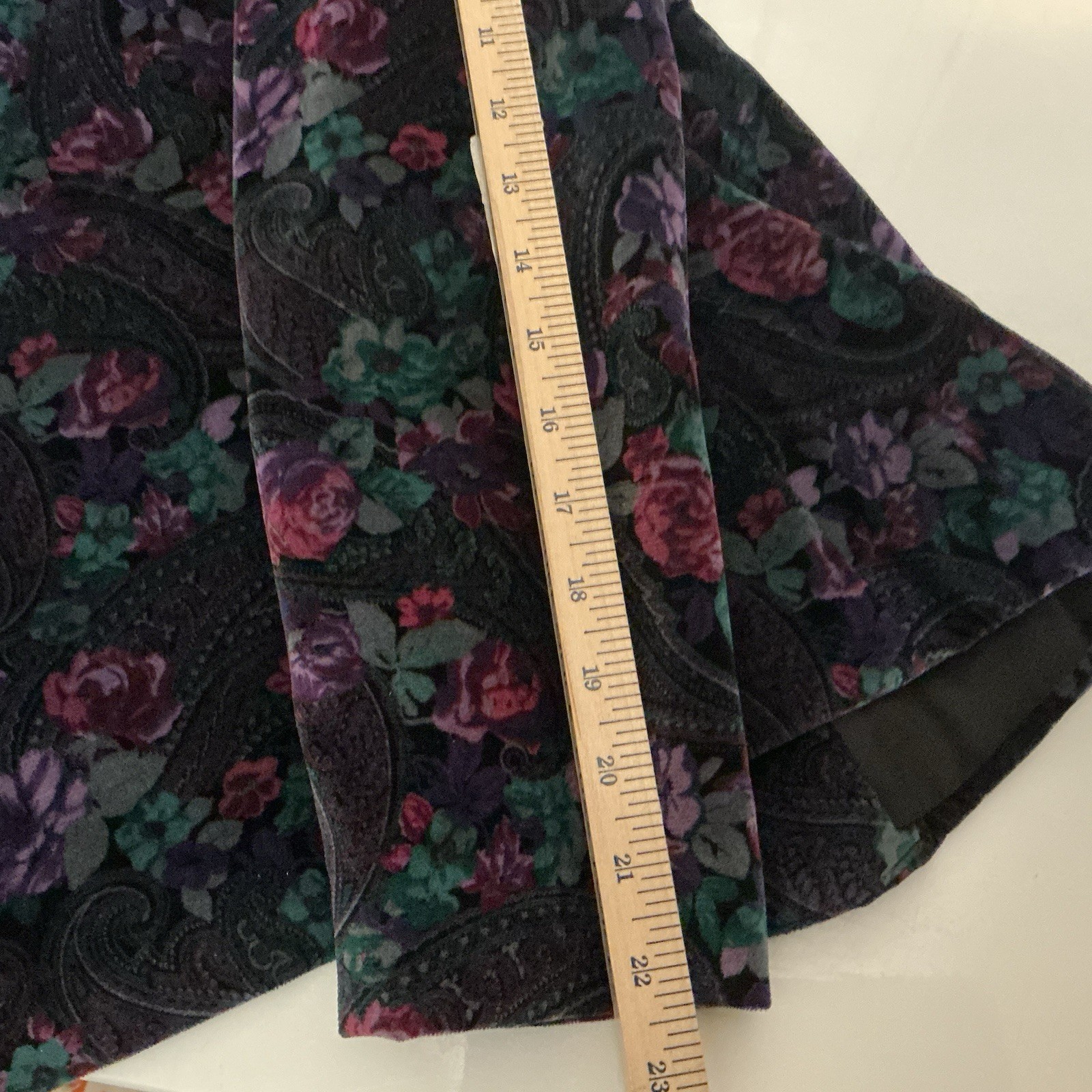 Vintage Lombardi Inc Floral Velvet Blazer Womens 10 USA Made Paisley Jacket