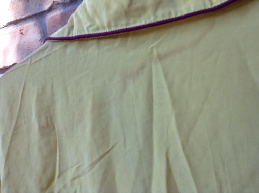 VTG 40s Yellow Dress Sz S ?27″W Theater Study Costume DAMAGE STAINS
