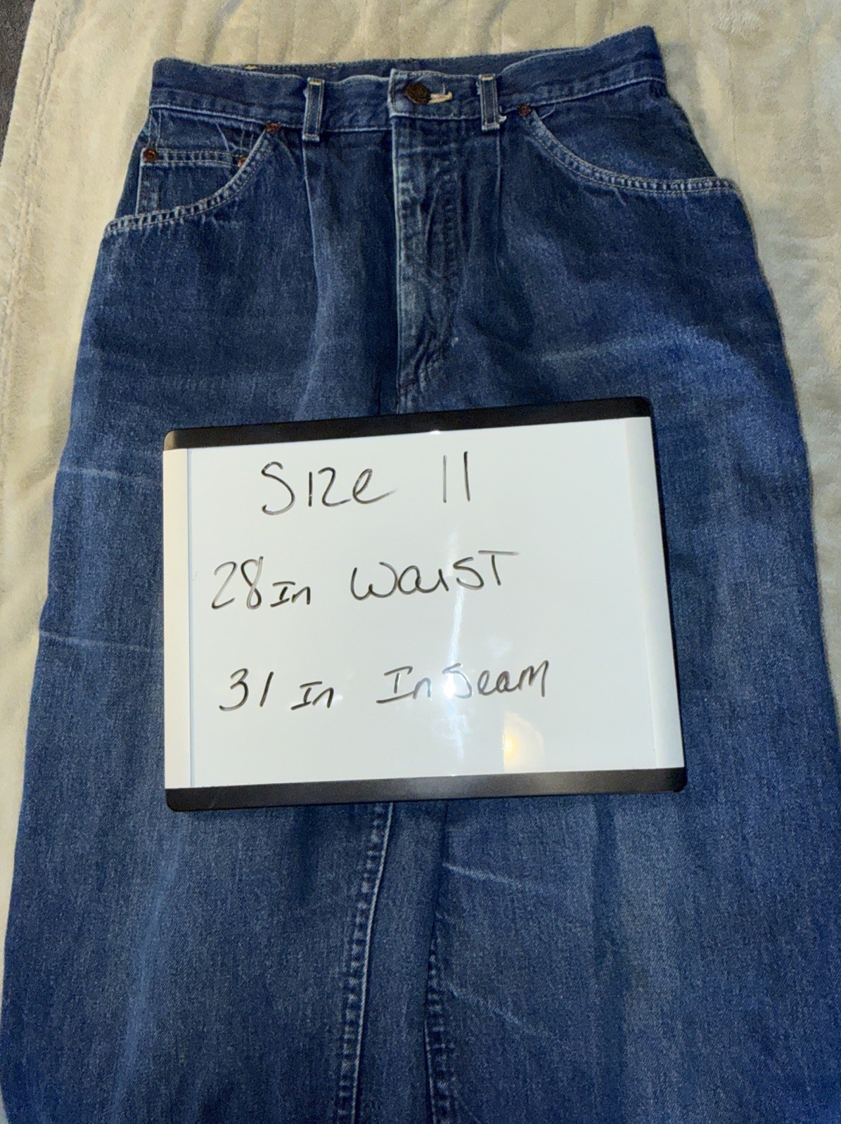 Vintage 80s Womens Lee High Waisted Tapered Jeans Size 11 100% Cotton