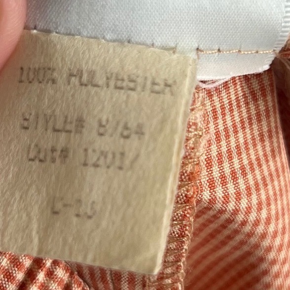 Lily’s of Beverly Hills Vintage Bermuda Shorts Orange Gingham Pleated Size 10