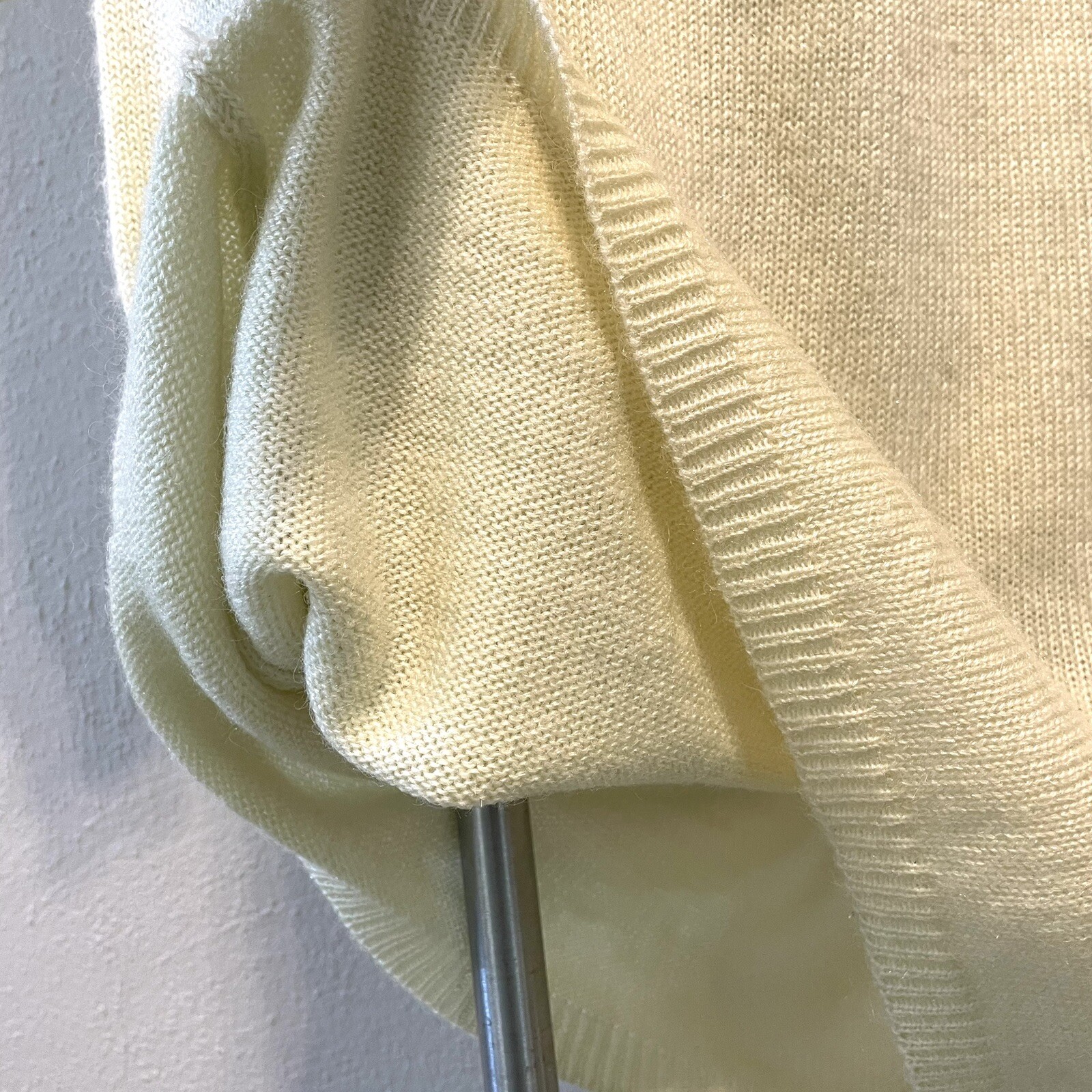 1970s Esprit Plain Jane Butter Yellow Floral Embroidered Sweater Dress Small