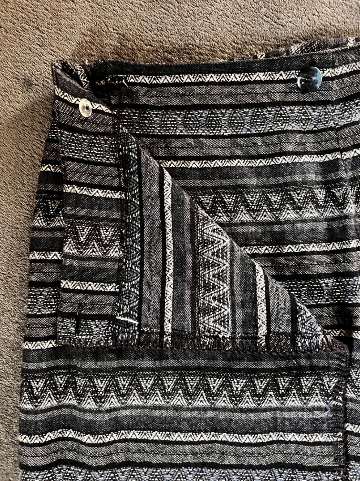 Best American Clothing Co. Striped Geometric Long Wrap Skirt, Size 11/12