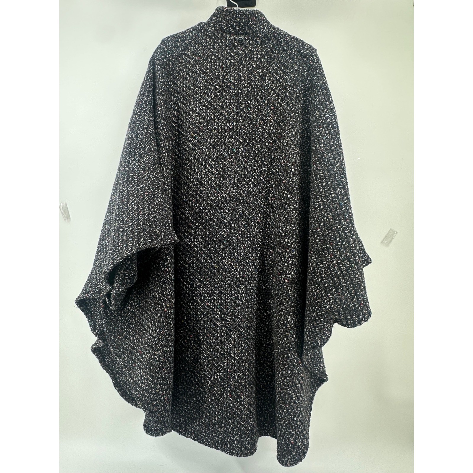 Vintage Herman Kay Wool Blend Tweed Cape Coat OS Made in USA Quiet Luxury Winter