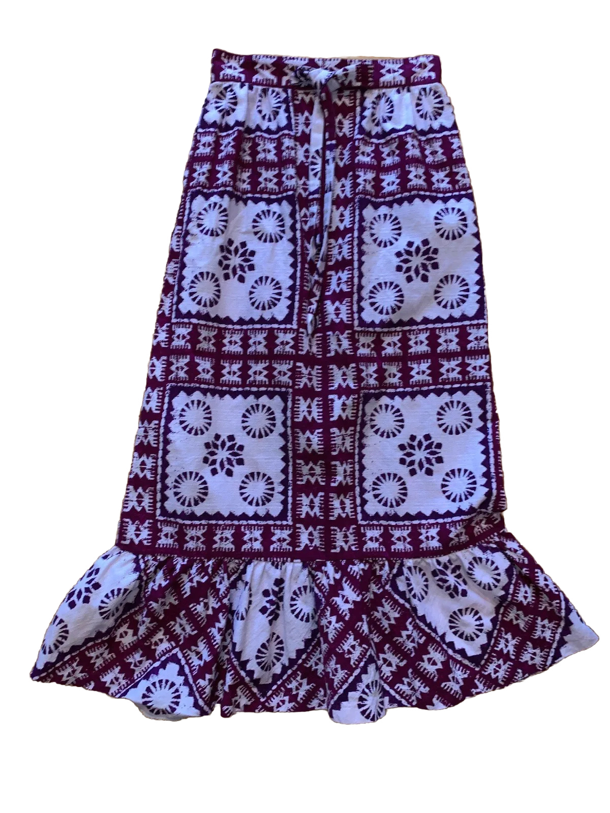 Vintage Alex Coleman California Boho Tribal Maxi Skirt Festival Prairie