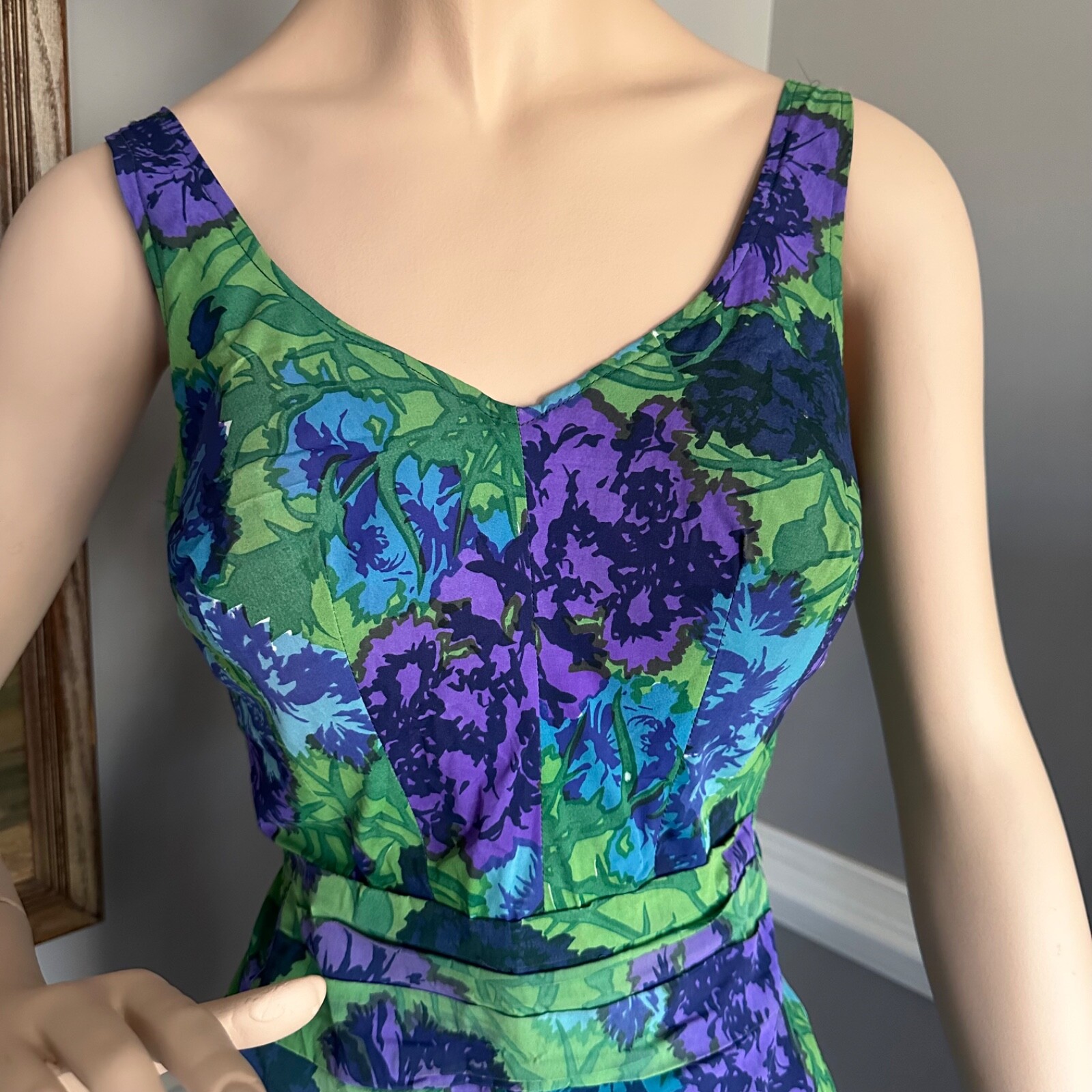 Vintage 1950s Floral Bullet Bra Swimsuit Perfection by Roxanne 12/34 D