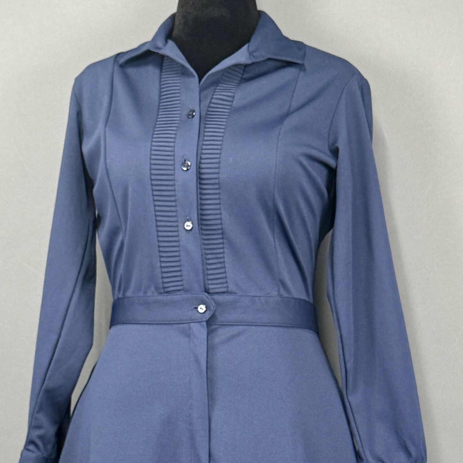 Vintage Tiara Dress Womens 16 Long Sleeve A Line Shirt Uniform 70s Polyester