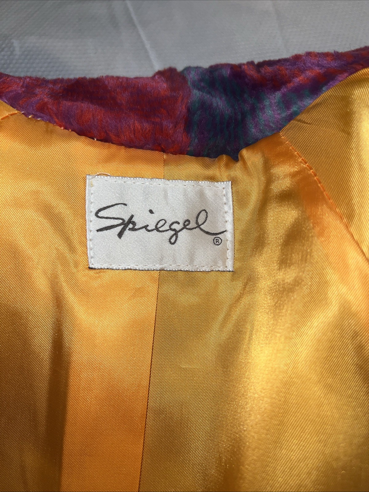 Spiegel Vintage Multi-Color Missy Santa Fe Style Coat Acrylic Boho Aztec SZ XL